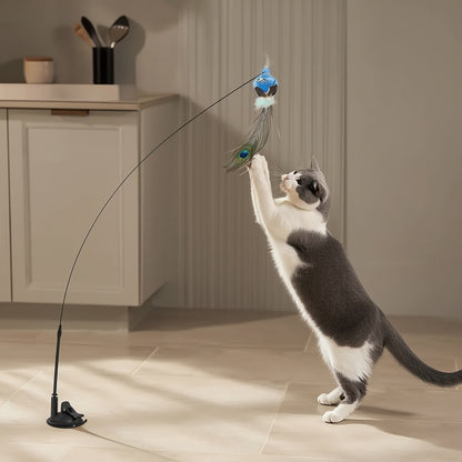 Interactive Cat Toy Bird Teaser with Suction Cup