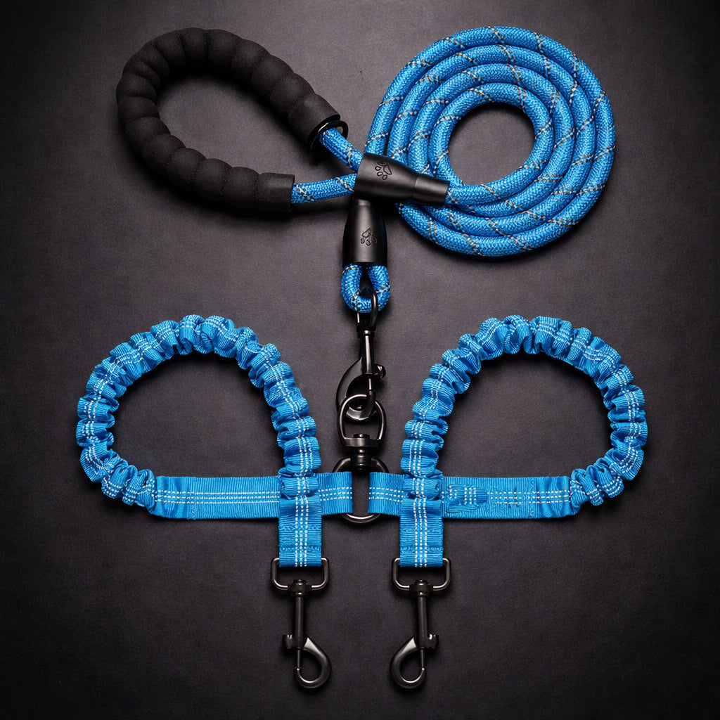 Dual dog leash for easy control walks