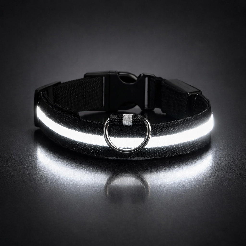 LED dog collar for night safety