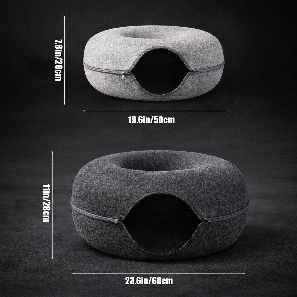 Cozy cat donut bed cave for indoor cats