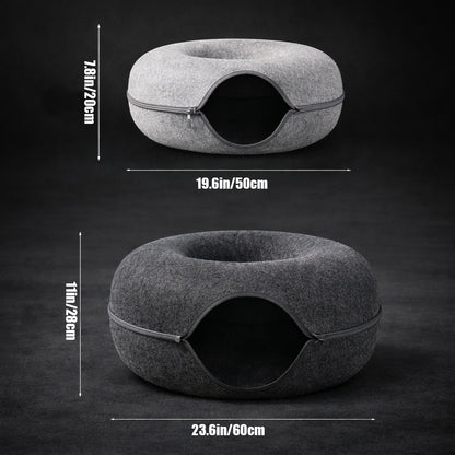 Cozy cat donut bed cave for indoor cats