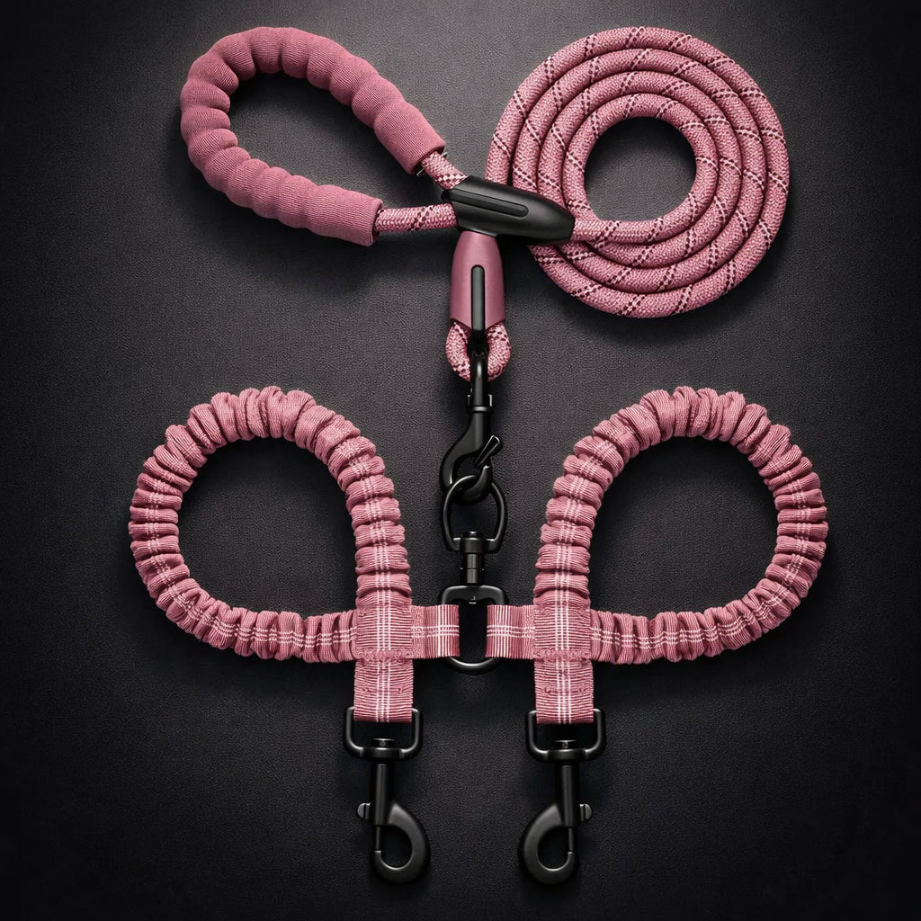 Anti twist dog leash for two dogs