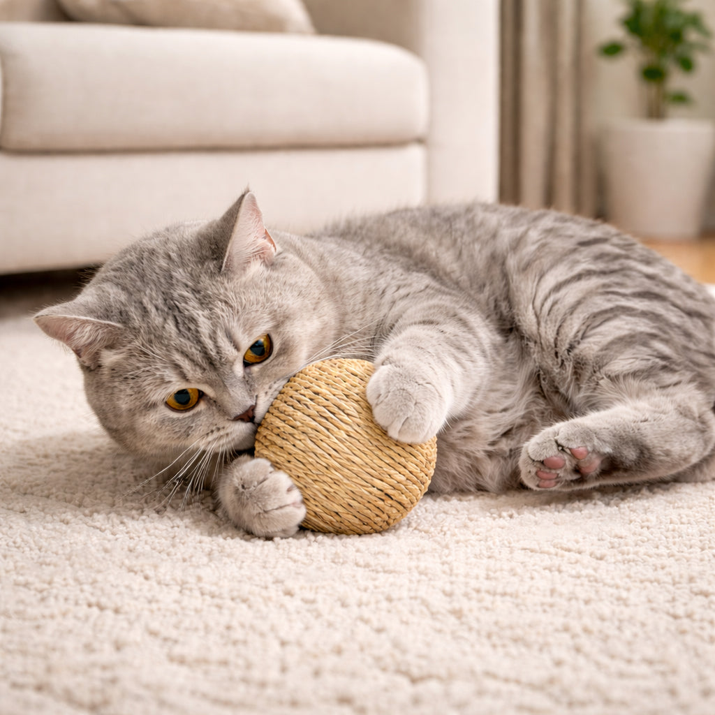 Sisal cat toy ball for scratching and play