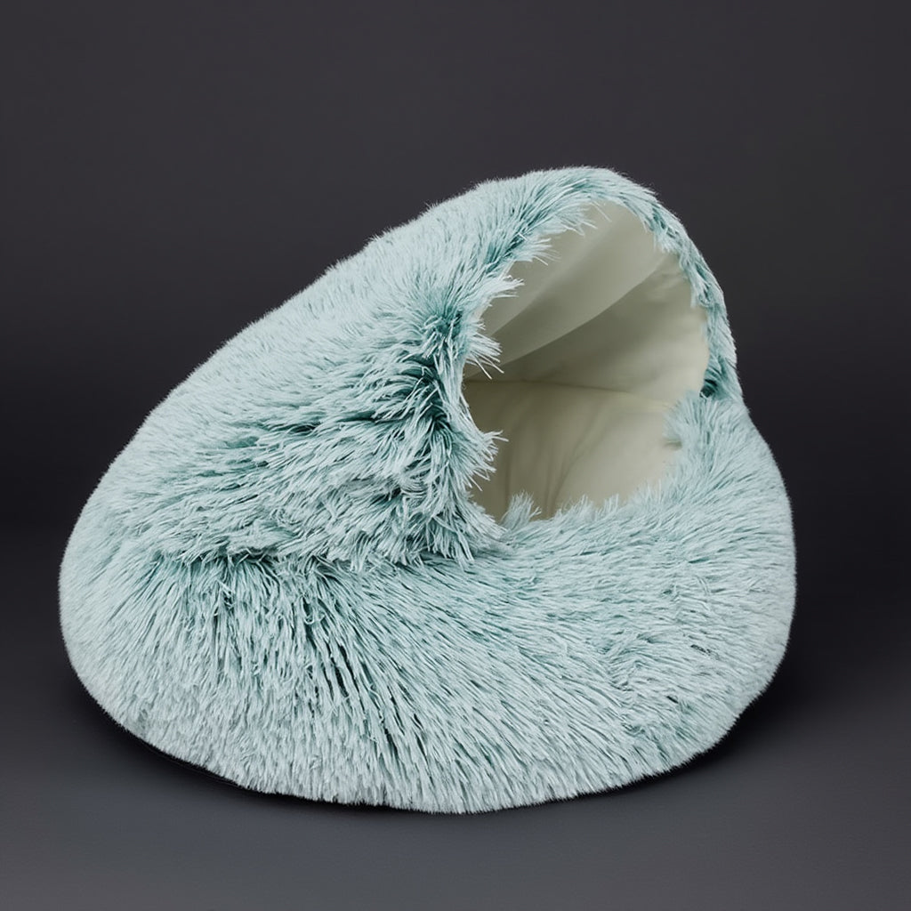 Small dog bed with warm plush fabric