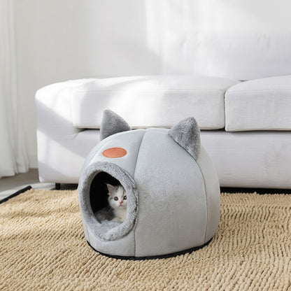 Detachable cat bed house with PP cotton cushion